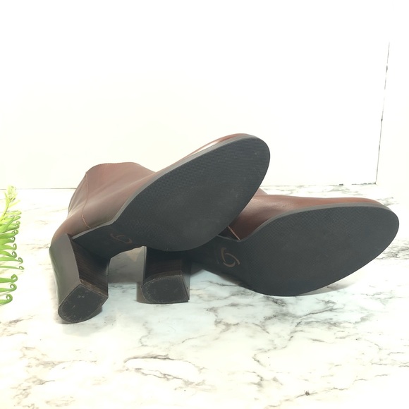 Kanna Leather Tobacco Brown Heeled Booties Size 39 - Picture 3 of 13